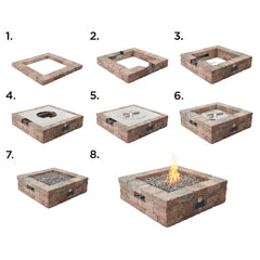 The Outdoor GreatRoom 51-Inch Bronson Block Do-It-Yourself Square Gas Fire Pit Kit
