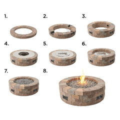 The Outdoor GreatRoom 52-Inch Bronson Block Do-It-Yourself Round Gas Fire Pit Kit