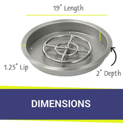 American Fire Glass Round Drop-In Pan with All Weather Electronic Ignition System