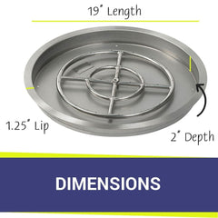 American Fire Glass Round Drop-In Pan with All Weather Electronic Ignition System