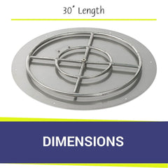 American Fire Glass Round Flat Pan with All Weather Electronic Ignition System, High Capacity