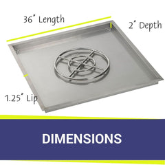 American Fire Glass Square Drop-In Pan with All Weather Electronic Ignition System