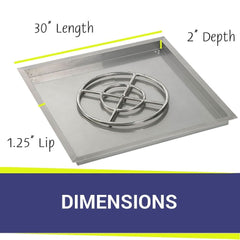 American Fire Glass Square Drop-In Pan with All Weather Electronic Ignition System