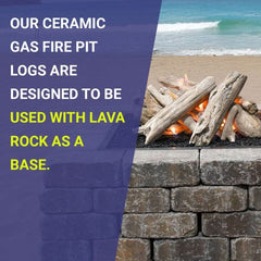 American Fire Glass Formation Creation Ceramic Driftwood Gas Fire Pit Logs, 9-Piece