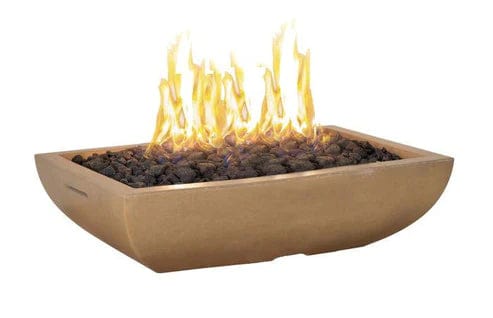 American Fyre Designs 50" Bordeaux Rectangular Concrete Gas Fire Bowl