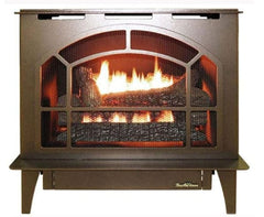 Buck Stove 26.5" Townsend II Steel Freestanding Vent-Free Gas Stove with Log Set