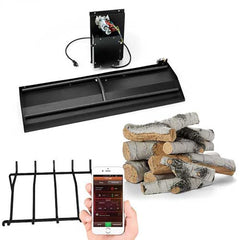 HPC Fire Electronic Ignition Outdoor Gas Fireplace Insert with Log Set