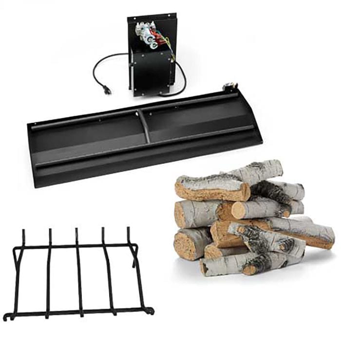 HPC Fire Electronic Ignition Outdoor Gas Fireplace Insert with Log Set