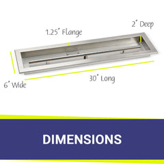American Fire Glass Linear Channel Drop-In Pan with All Weather Electronic Ignition System