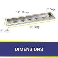 American Fire Glass Linear Channel Drop-In Pan with All Weather Electronic Ignition System