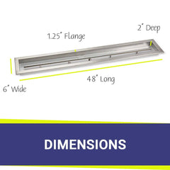 American Fire Glass Linear Channel Drop-In Pan with All Weather Electronic Ignition System