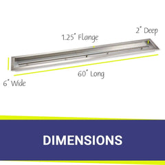 American Fire Glass Linear Channel Drop-In Pan with All Weather Electronic Ignition System