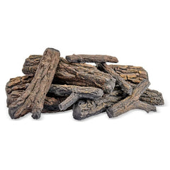 American Fire Glass Formation Creation Ceramic Country Oak Gas Fire Pit Logs, 9-Piece