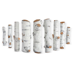 American Fire Glass Formation Creation Ceramic Sierra Birch Gas Fire Pit Logs, 9-Piece
