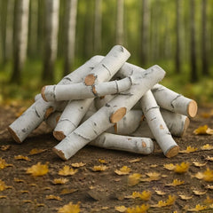 American Fire Glass Formation Creation Ceramic Sierra Birch Gas Fire Pit Logs, 9-Piece