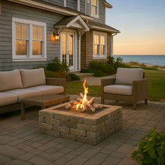 American Fire Glass Formation Creation Ceramic Driftwood Gas Fire Pit Logs, 9-Piece