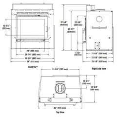 Superior 20-Inch WRT3920 Traditional High-Efficiency EPA Certified Wood Burning Fireplace with White Stacked Panel