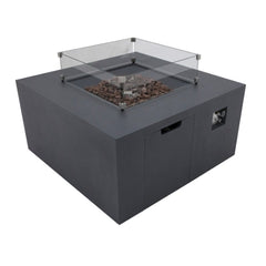 Elementi Plus OFG310 43-Inch Rocky Concrete Fire Table with Hidden Propane Tank