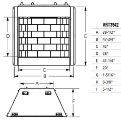 Superior VRT3500 28-Inch Tall Opening Vent-Free Firebox with Refractory Liner