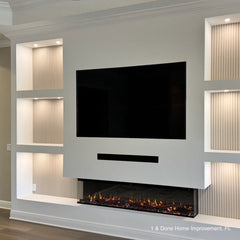 Touchstone 80051 72-Inch The Sideline Infinity Pro 3 Sided Recessed Smart Electric Fireplace