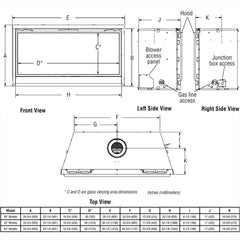 Superior 45-Inch DRL3545 Linear Electronic Ignition Direct Vent Gas Fireplace with Remote and Crushed Glass Media