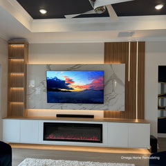 Touchstone 80056 65-Inch The Sideline Fury Slim-Depth Recessed Smart Electric Fireplace
