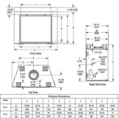Superior 45-Inch DRC6345 Contemporary Electronic Ignition Direct Vent Gas Fireplace with Remote and Crushed Glass Media