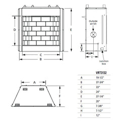 Superior VRT3100 24-Inch Tall Opening Vent-Free Firebox with Liner