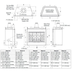Superior 42-Inch Traditional Smooth Faced B-Vent Gas Fireplace with Refractory Panel