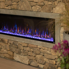 Touchstone 80049 60-Inch The Sideline Elite Recessed Smart Outdoor Weatherproof Electric Fireplace (No Heat