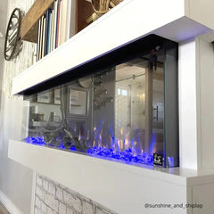Touchstone 80033 50-Inch White Chesmont Wall Mounted 3-Sided Electric Fireplace