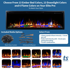 Touchstone 80063 100-Inch The Sideline Elite Pro Smart Electric Fireplace
