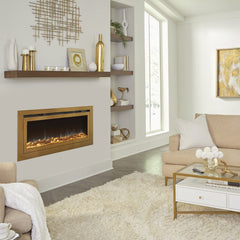 Touchstone 86278 72-Inch The Sideline Deluxe Gold Smart Electric Fireplace