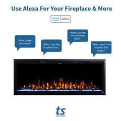 Touchstone 80069 50-Inch  Sideline Elite Smart WiFi-Enabled Electric Fireplace w/Alexa Built-in