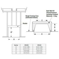 Superior 42-Inch VRE4342 Outdoor Vent-Free Gas Fireplace with White Refractory Panel and Log Set