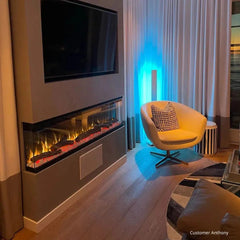 Touchstone 80045 50-Inch Sideline Infinity 3-Sided WiFi-Enabled Recessed Electric Fireplace (Alexa/Google Compatible)