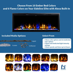 Touchstone 80069 50-Inch  Sideline Elite Smart WiFi-Enabled Electric Fireplace w/Alexa Built-in