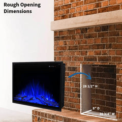 Touchstone 80075 38-Inch Fireplug Pro Smart Electric Fireplace Insert with Fire Crackle Sound