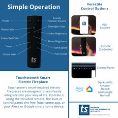 Touchstone 80051 72-Inch The Sideline Infinity Pro 3 Sided Recessed Smart Electric Fireplace