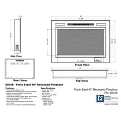 Touchstone 80048 40-Inch Forte Steel Mesh Screen Non Reflective Recessed Electric Fireplace