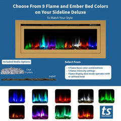 Touchstone 86275 50-Inch The Sideline Deluxe Gold Smart Electric Fireplace