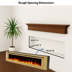 Touchstone 86278 72-Inch The Sideline Deluxe Gold Smart Electric Fireplace