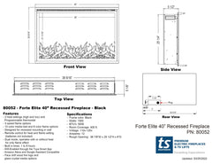 Touchstone 80052 40-Inch Sideline Elite Smart Forte Recessed Smart Electric Fireplace