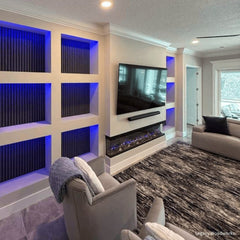 Touchstone 80051 72-Inch The Sideline Infinity Pro 3 Sided Recessed Smart Electric Fireplace