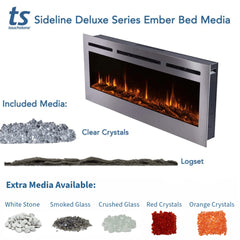 Touchstone 86279 72-Inch The Sideline Deluxe Stainless Steel Recessed Electric Fireplace