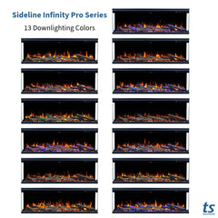 Touchstone 80066 84-Inch The Sideline Infinity Pro 3 Sided Recessed Smart Electric Fireplace
