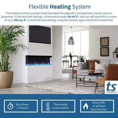 Touchstone 80045 50-Inch Sideline Infinity 3-Sided WiFi-Enabled Recessed Electric Fireplace (Alexa/Google Compatible)