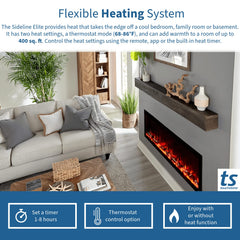 Touchstone 80052 40-Inch Sideline Elite Smart Forte Recessed Smart Electric Fireplace