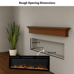Touchstone 80055 57-Inch The Sideline Fury Slim-Depth Recessed Smart Electric Fireplace
