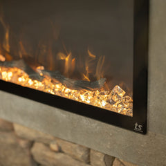 Touchstone 80049 60-Inch The Sideline Elite Recessed Smart Outdoor Weatherproof Electric Fireplace (No Heat